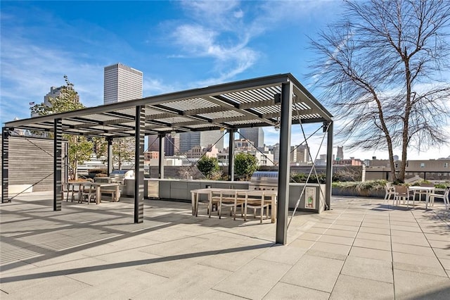 view of patio with area for grilling