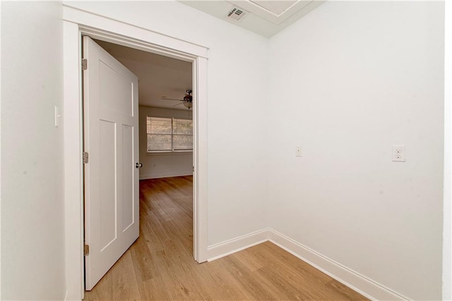 hall featuring light wood-type flooring