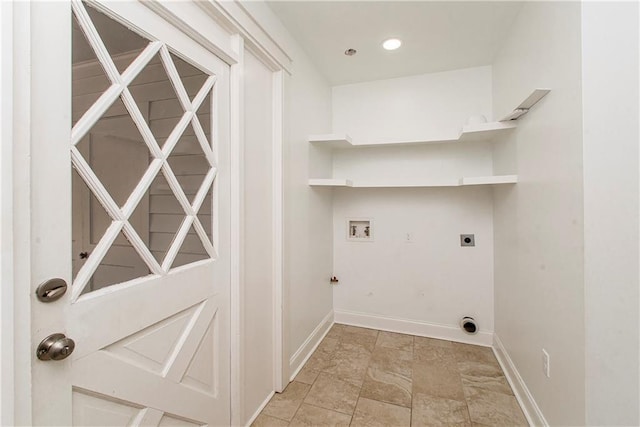 washroom featuring washer hookup and hookup for an electric dryer