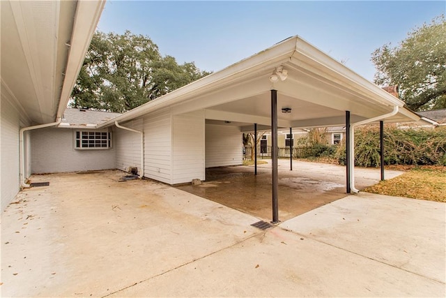 view of car parking with a carport