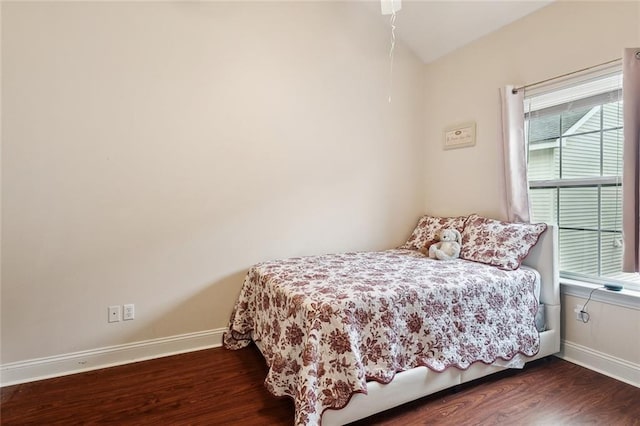 bedroom featuring dark wood-type flooring