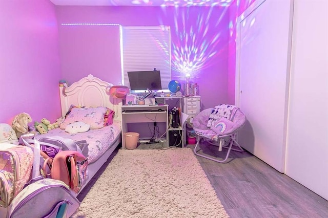 bedroom featuring wood-type flooring