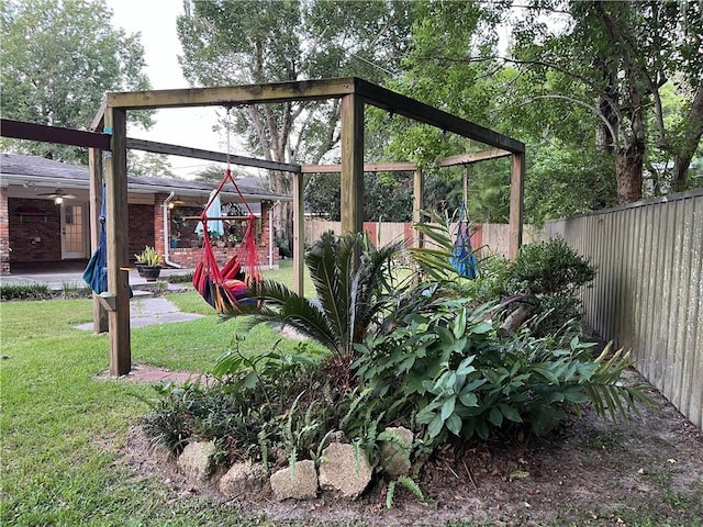 view of yard with a playground