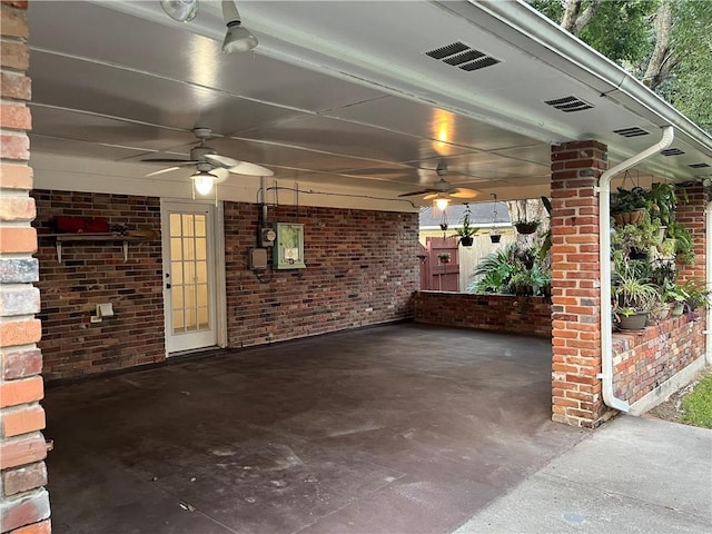 view of patio with ceiling fan