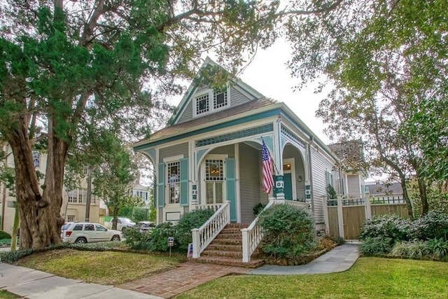 view of front facade with a front lawn