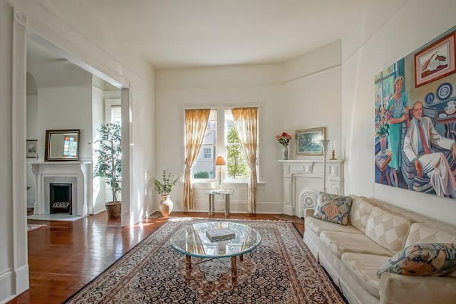 sitting room featuring wood-type flooring