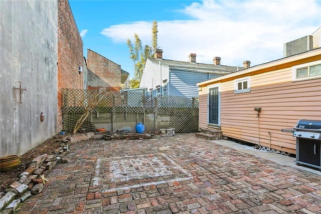 view of patio with area for grilling