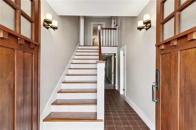 view of tiled entrance foyer