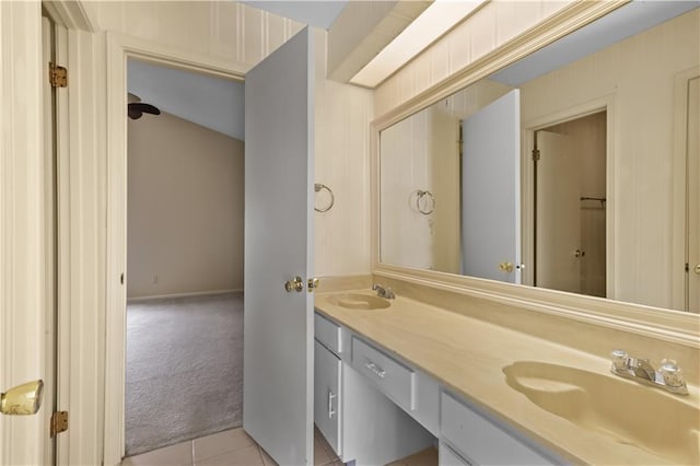 bathroom featuring vanity and tile patterned floors