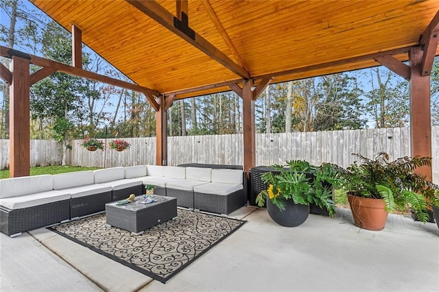 view of patio / terrace featuring an outdoor living space