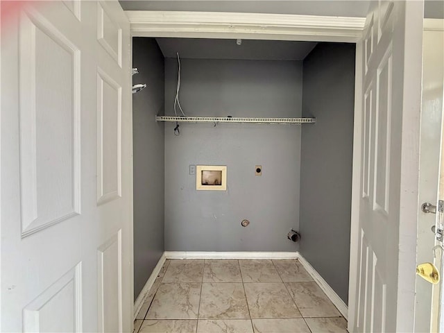 washroom with hookup for a gas dryer, hookup for an electric dryer, and washer hookup