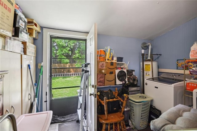 171315 8th St, New Orleans, LA 70115 - interior space with washing machine and dryer and water heater