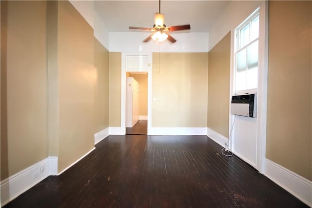 53032 Esplanade Ave, New Orleans, LA 70116 - unfurnished dining area with wood-type flooring, a ceiling fan, and baseboards