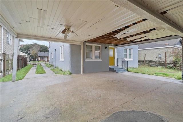 view of patio with ceiling fan