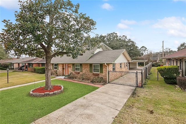 view of front of house featuring a front lawn