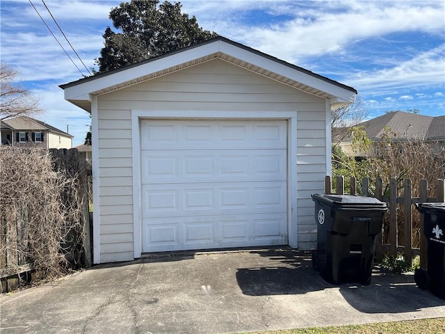 view of garage