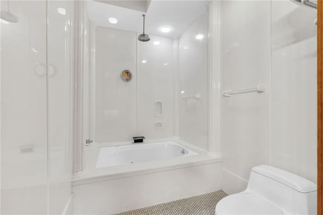 bathroom featuring tile patterned floors and toilet