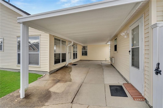 view of patio with a carport