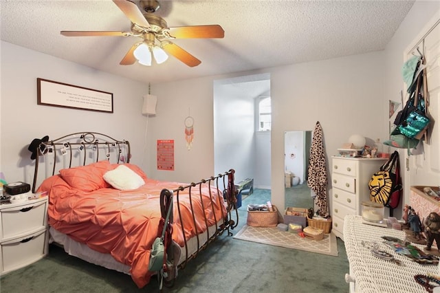 330 Saint Nicholas St, Luling, LA 70070 - bedroom with ceiling fan, carpet, and a textured ceiling