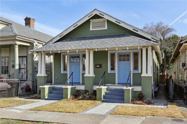 bungalow featuring covered porch