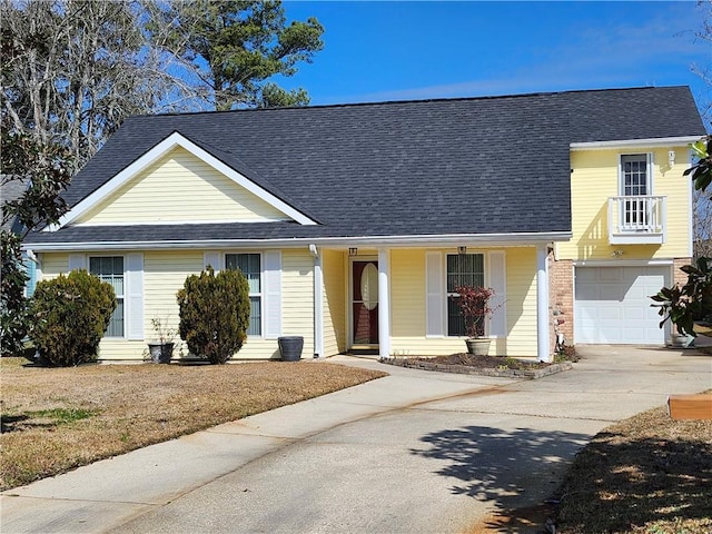 view of front of house with a garage