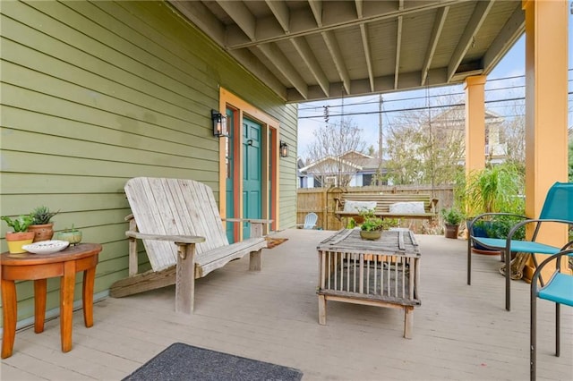 view of patio / terrace featuring a deck