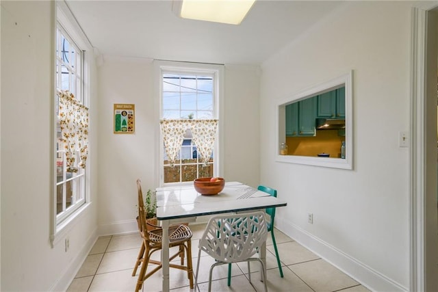 view of tiled dining area