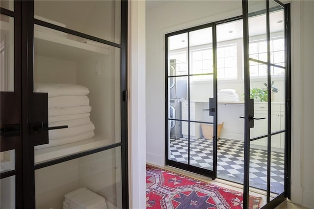 doorway to outside with french doors