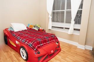 bedroom with hardwood / wood-style floors