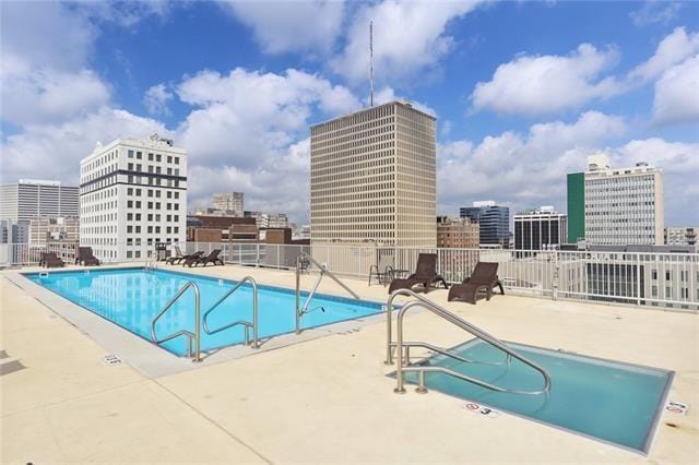 view of pool with a patio area