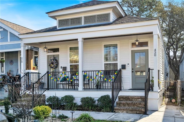 view of front of property with a porch