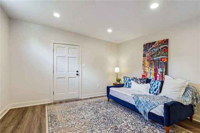 living room with hardwood / wood-style flooring