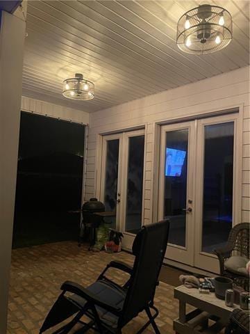 view of patio / terrace with french doors and a grill