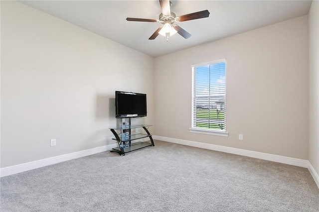 interior space featuring ceiling fan