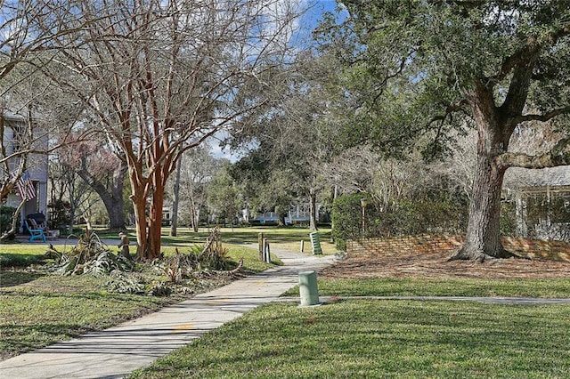 view of property's community featuring a yard