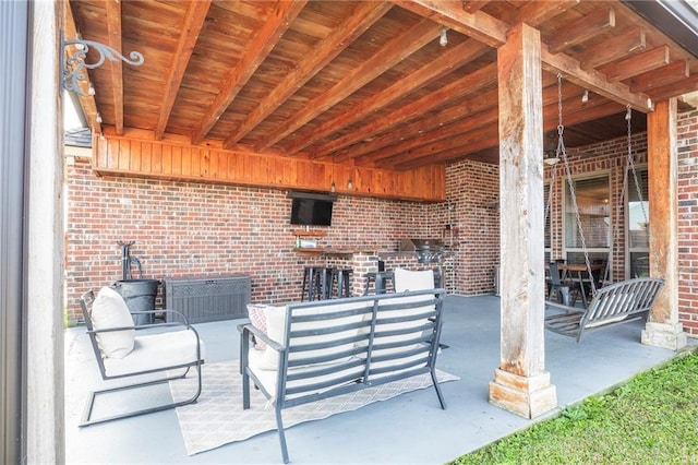 view of patio featuring an outdoor living space