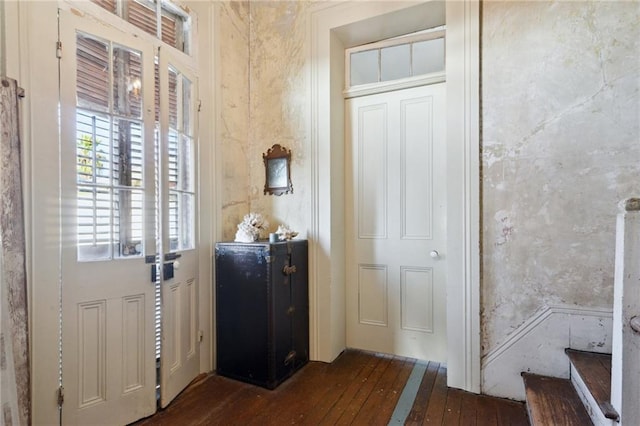 entrance foyer featuring dark hardwood / wood-style flooring