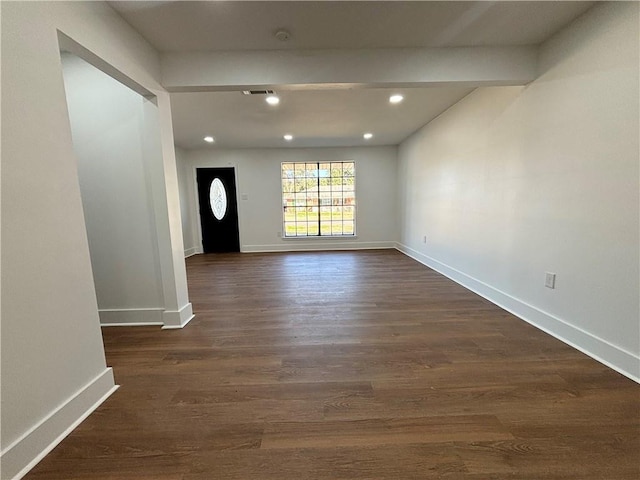 foyer featuring dark hardwood / wood-style floors