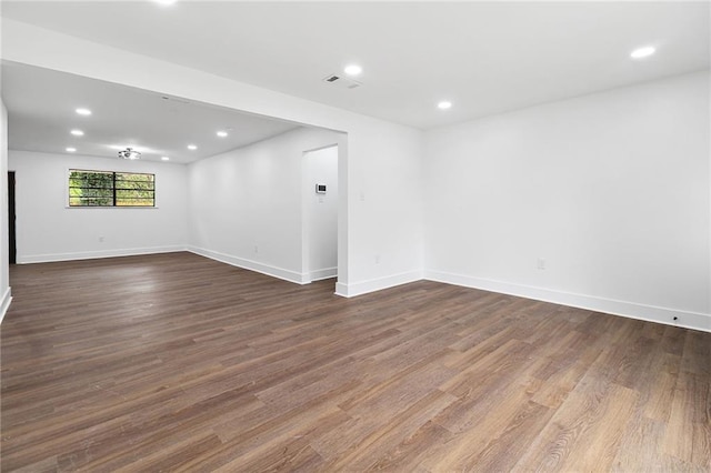 3073 Marydon Dr, Baton Rouge, LA 70814 - spare room with baseboards, recessed lighting, and dark wood-style flooring