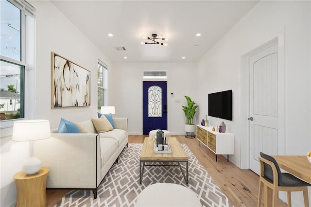 living room featuring hardwood / wood-style floors