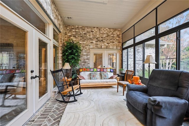 sunroom / solarium with french doors