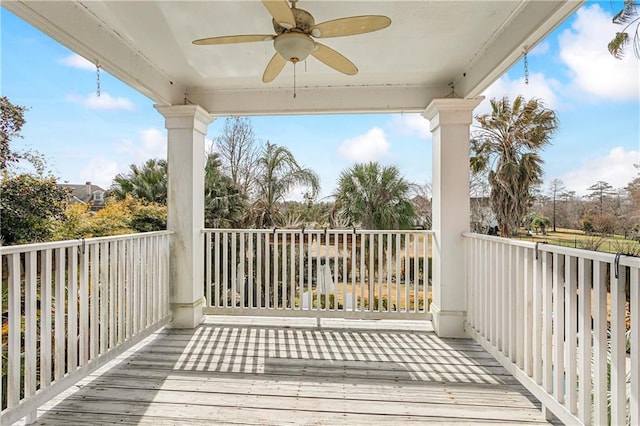 deck with ceiling fan