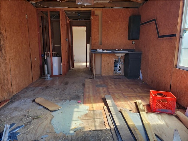 kitchen featuring water heater