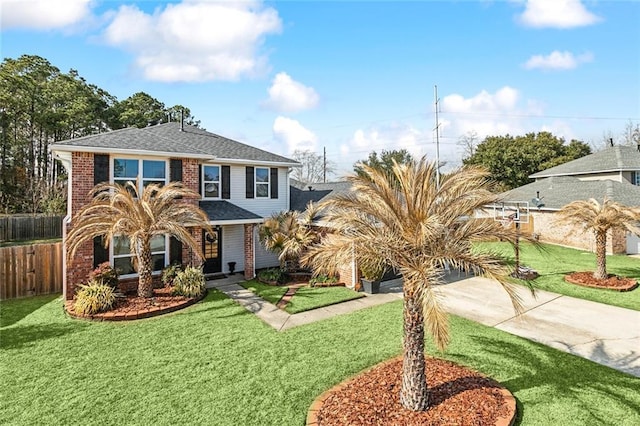 view of front of house with a front lawn