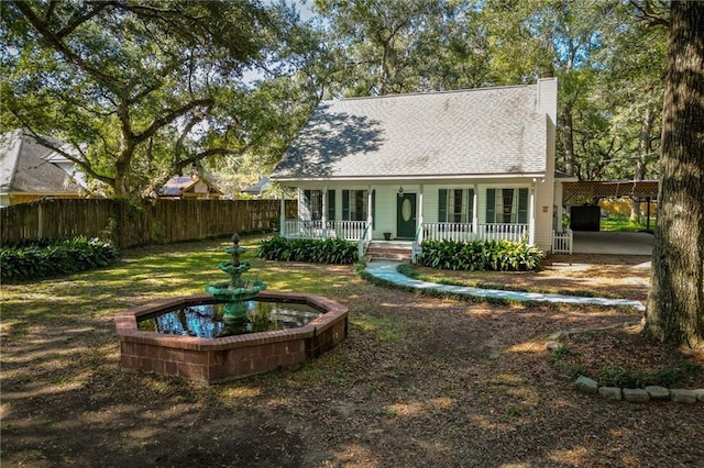 view of front of home with a porch