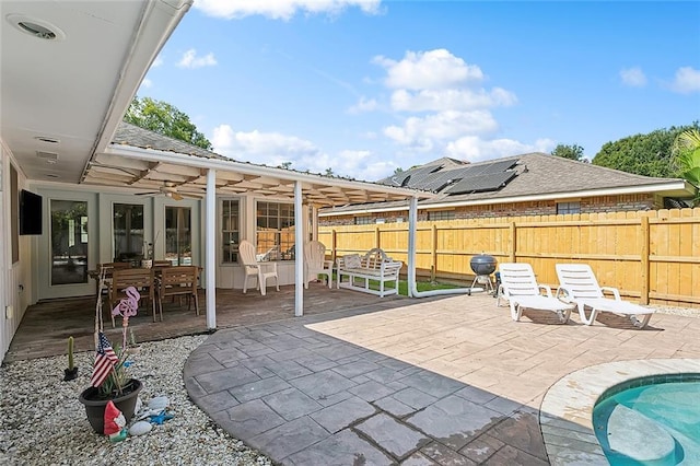 view of patio / terrace with ceiling fan