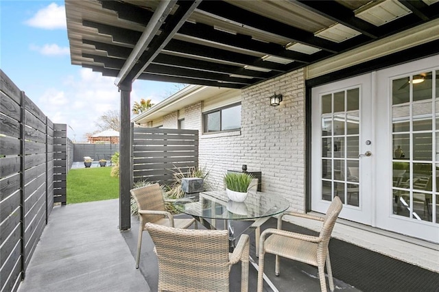 view of patio / terrace with french doors