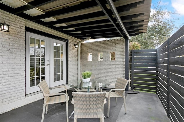 view of patio / terrace with french doors