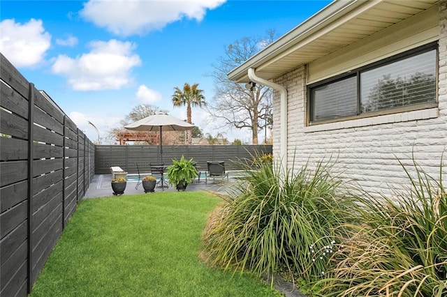 view of yard featuring a patio area