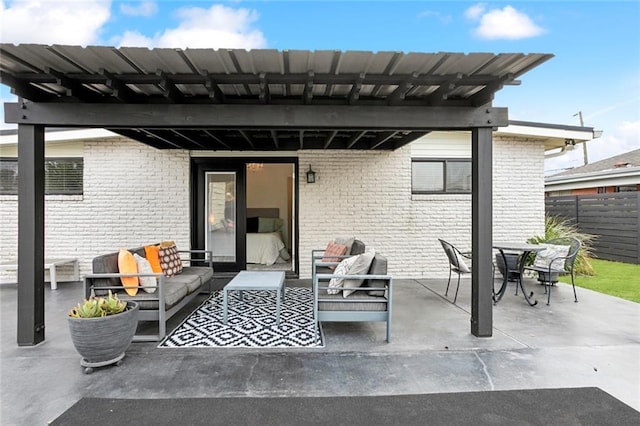 view of patio with an outdoor living space